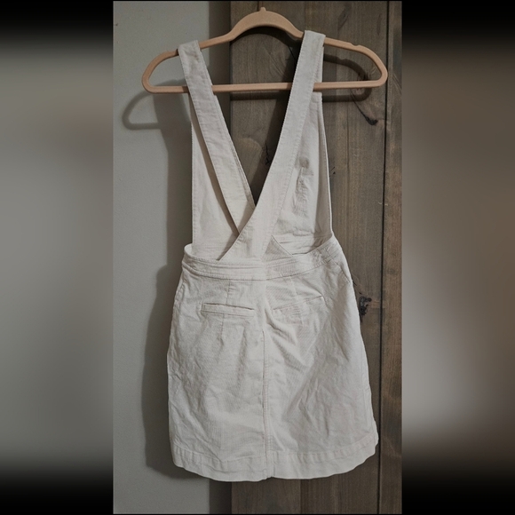 FREE PEOPLE Old School Love Corduroy Pinafore Dress In Cream. Size 2 - Picture 6 of 14